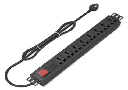 雷迪司 8位万用带总控开关PDU 16A插头